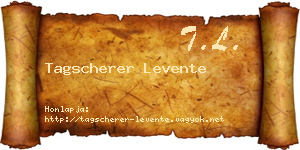 Tagscherer Levente névjegykártya